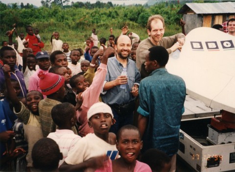 Rwanda OB crew with children