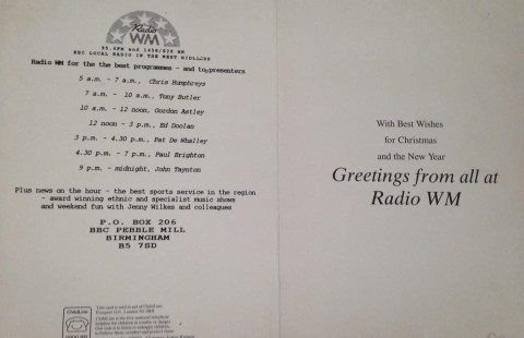 Radio WM Christmas card PdW