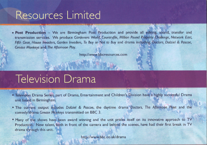 We are BBC Bham Drama, Resources